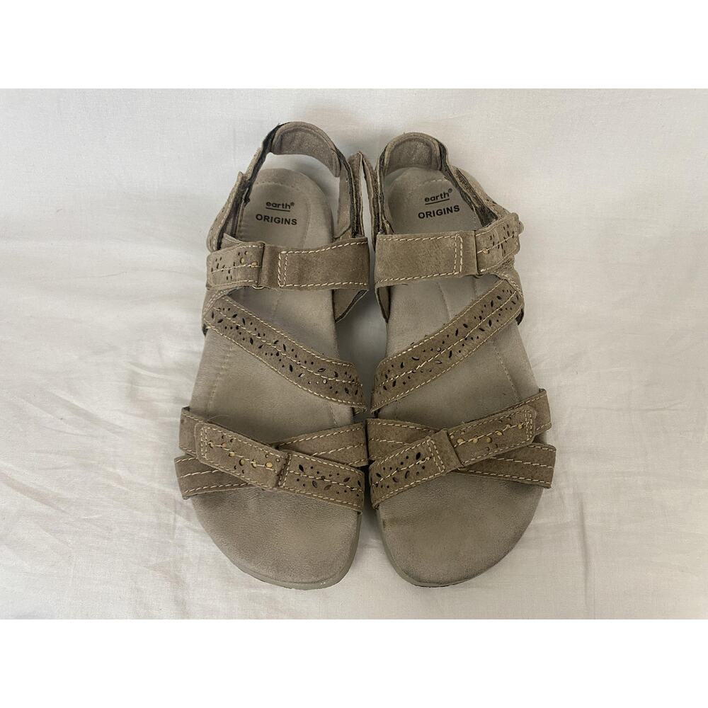 Earth Origins Sandal Women 9 Brown Suede Leather Strappy Westfield Wendy Granola - Picture 4 of 14